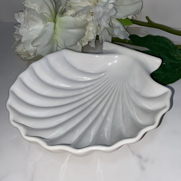 Vintage Ceramic Scallop Sea Shell Oven&Microwave Save Baking Dish Bowl Plate - Picture 1 of 17